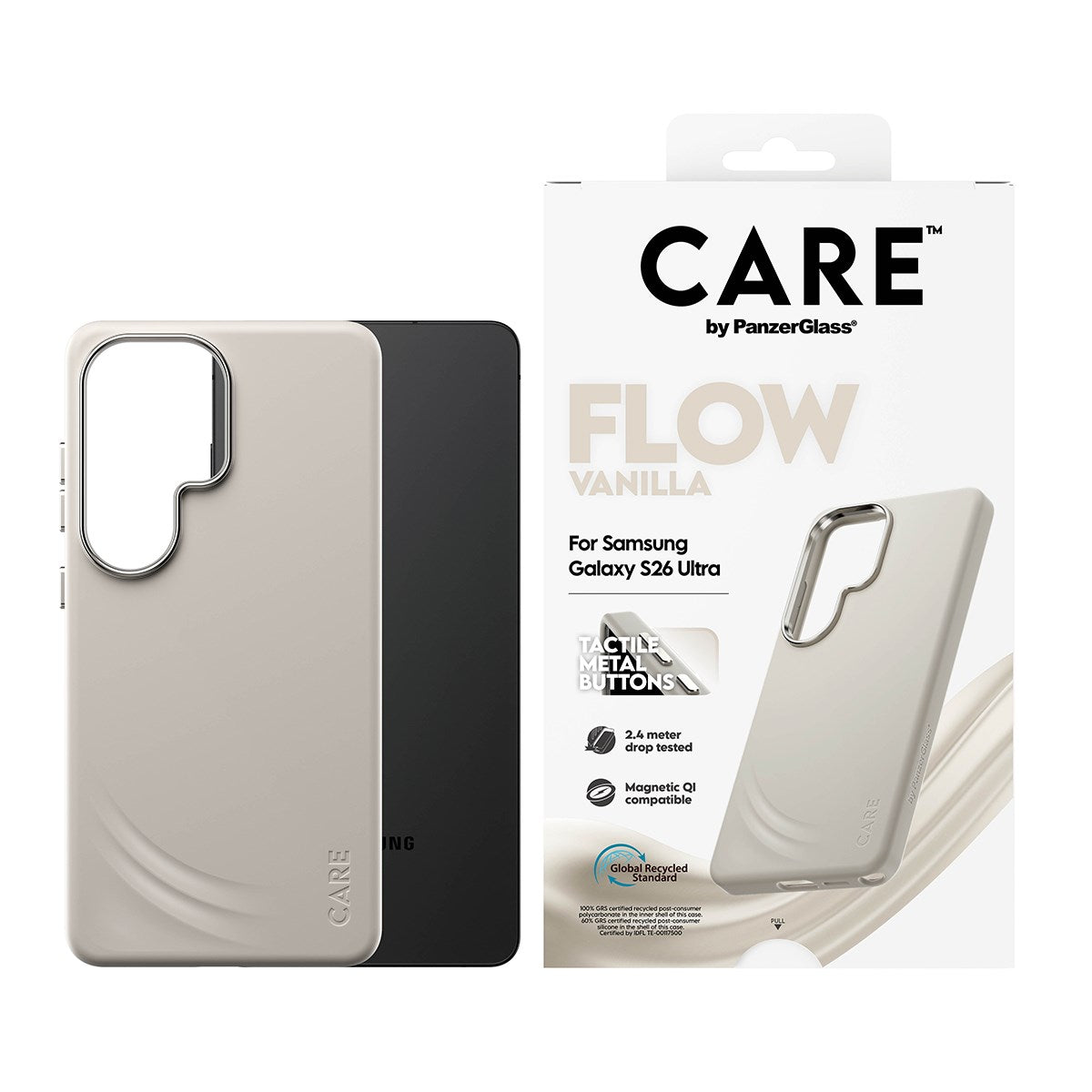 CARE™ by PanzerGlass® Flow Case Vanilla m. Qi Samsung Galaxy S26 Ultra